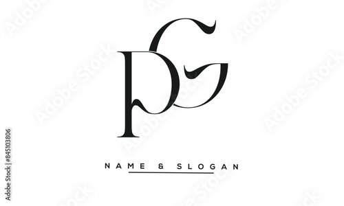 GP, PG, G, P Abstract Letters Logo Monogram