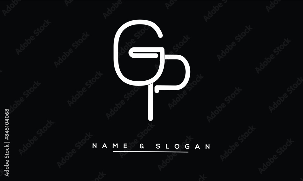 GP, PG, G, P Abstract Letters Logo Monogram GP, PG, G, P Abstract Letters Logo Monogram