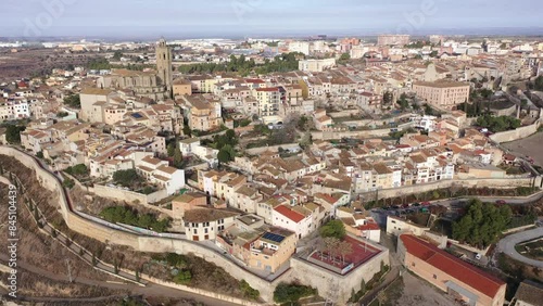 Panoramic views of the Cervera city, La Segarra, Province of Lleida, Catalonia, Spain. High quality 4k footage photo