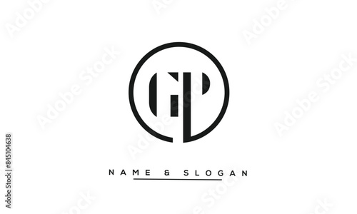 GP, PG, G, P Abstract Letters Logo Monogram