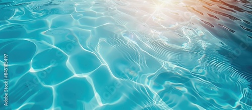 Swimming pool water surface bathed in sunlight: background and wallpaper texture photo