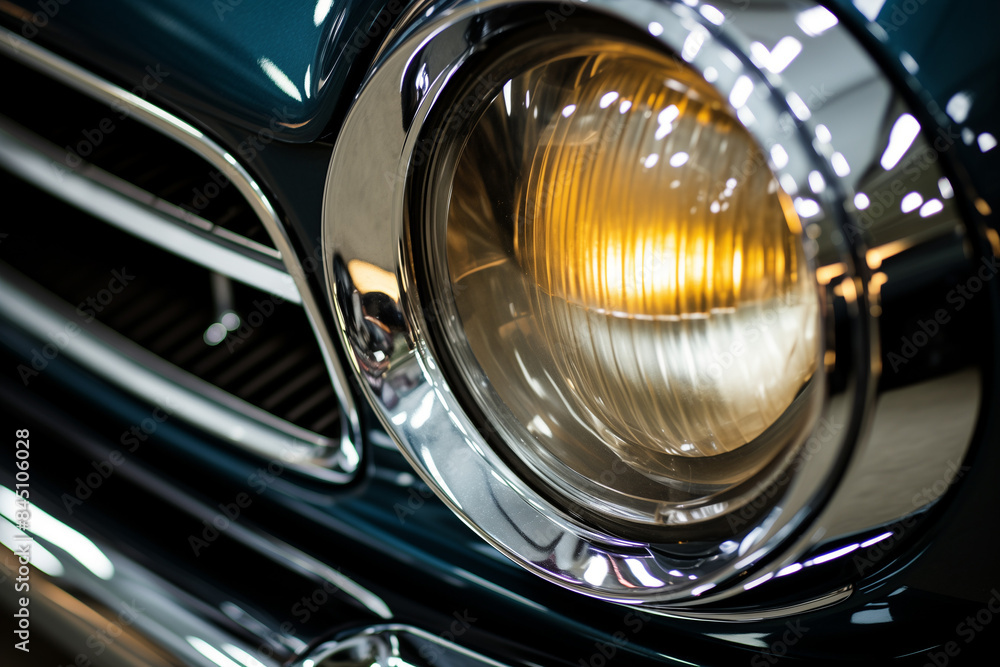 headlight of modern prestigious car close up headlight of modern prestigious car close up