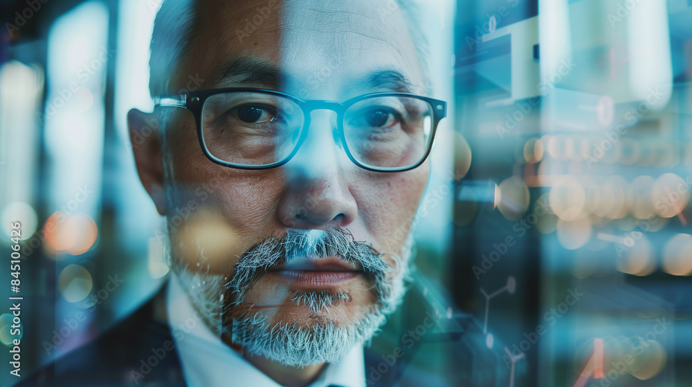 A mature businessman in a corporate office setting, portrayed using AI-generated technology. A mature businessman in a corporate office setting, portrayed using AI-generated technology.