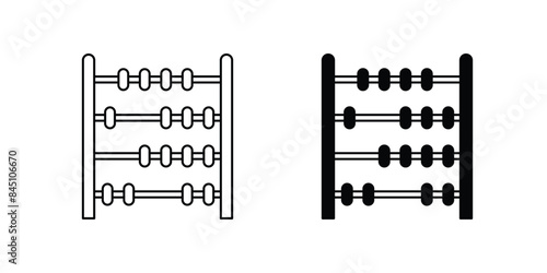 abacus icon with white background vector stock illustration