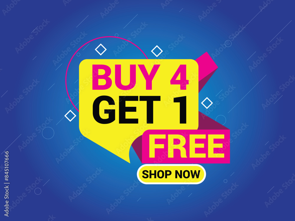 Buy 4 Get 1 Free Banner, Special Offer Banner, Big Sale, Sale Banner, Banner Design Template. Buy 4 Get 1 Free Banner, Special Offer Banner, Big Sale, Sale Banner, Banner Design Template.