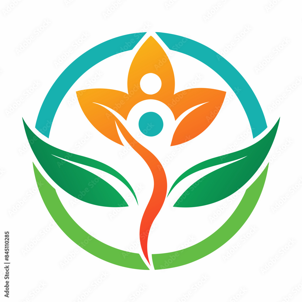 Obraz premium Therapeutic And Holistic Health Center Logo Design vector icon Template. Health And Wellness Logo vector art Illustration.