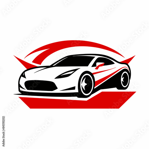 Sports car logo icon. Car rent logo design vector Illustration template on white background.