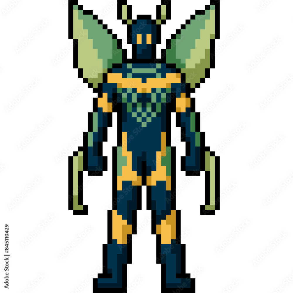 pixel art of bug man superhero pixel art of bug man superhero