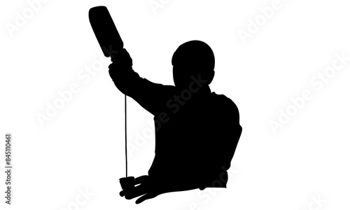 silhouette of bartender makes a cocktail