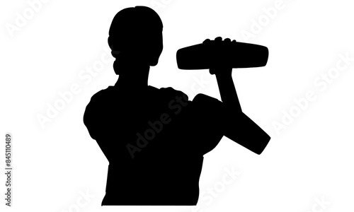 silhouette of bartender makes a cocktail