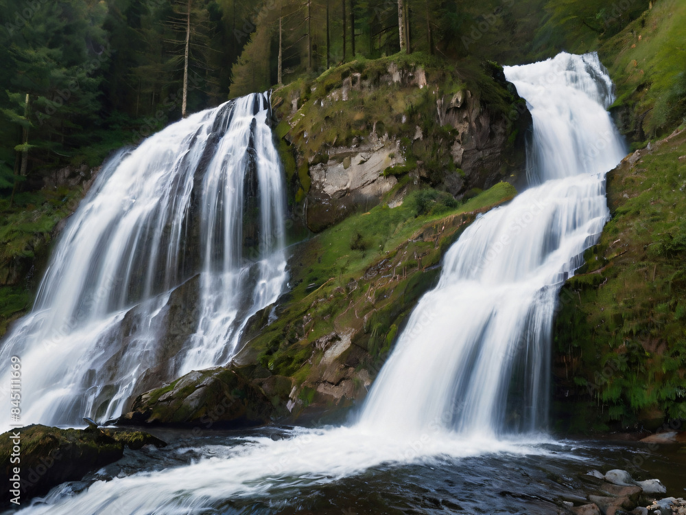 Obraz premium stepping waterfall in the forest