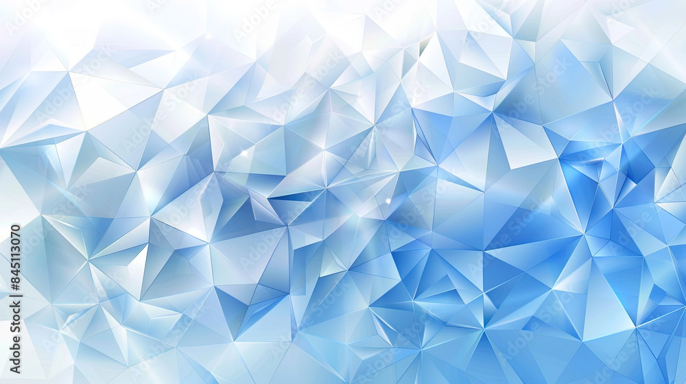 Abstract blue geometric background with a low poly pattern. Light gradient background with triangles and geometric shapes in white colors. Presentation, banner. Copy space area for text Abstract blue geometric background with a low poly pattern. Light gradient background with triangles and geometric shapes in white colors. Presentation, banner. Copy space area for text