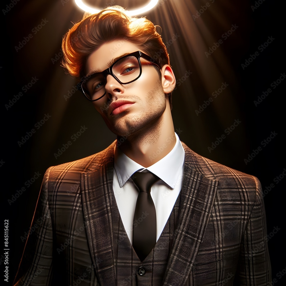 Arrogant young narcissist man in a fashion suit. Arrogant young narcissist man in a fashion suit.