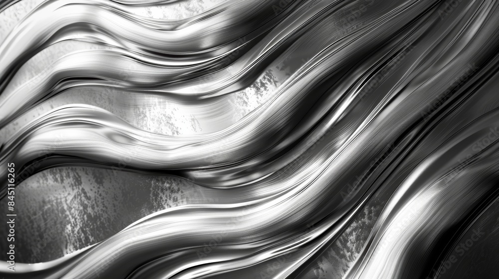 Abstract silver waves create a sleek and modern background. Abstract silver waves create a sleek and modern background.