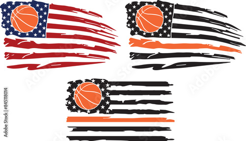 Wallpaper Mural Basketball American Flag, Basketball Clipart, US Flag Torontodigital.ca