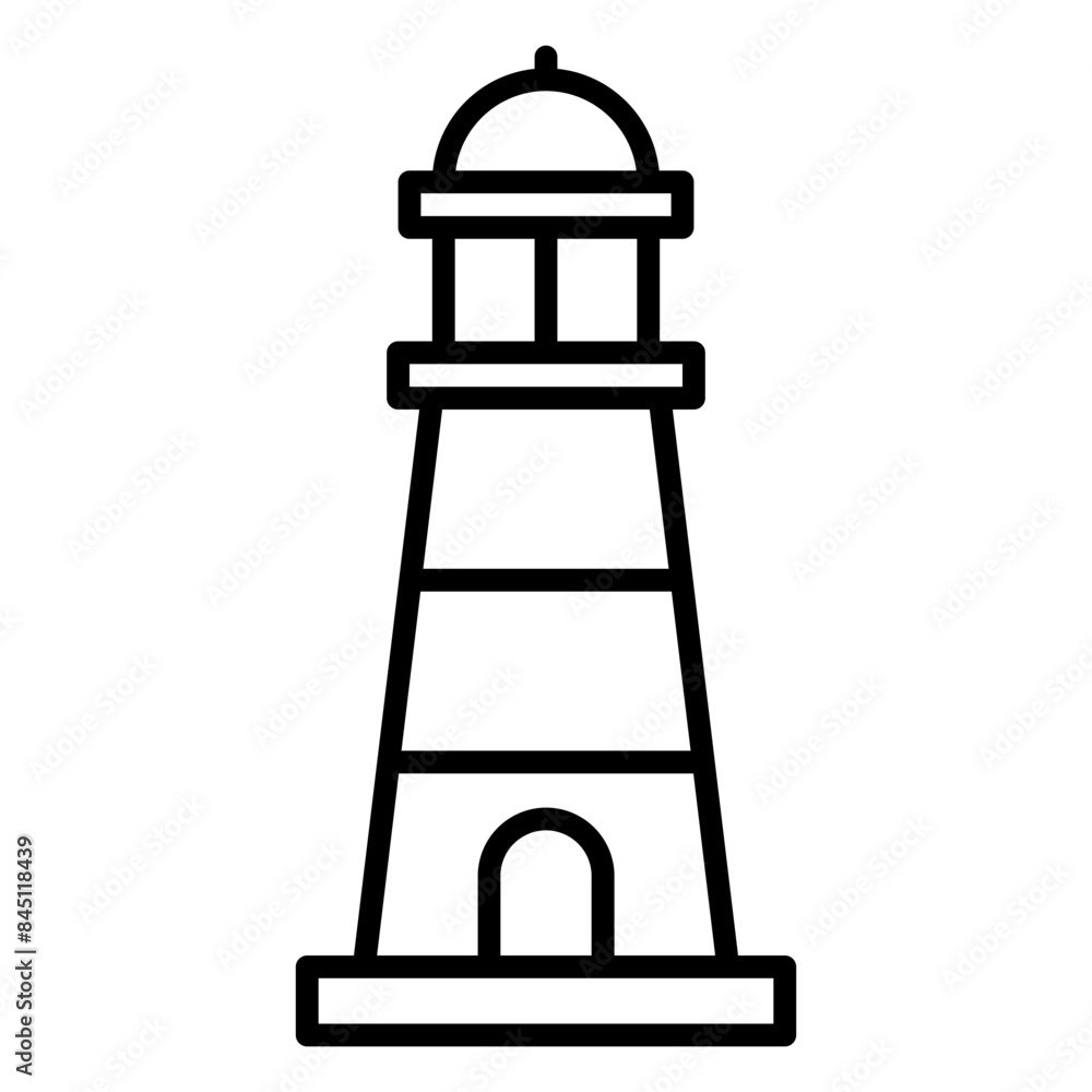 Lighthouse icon for ocean coast navigation Lighthouse icon for ocean coast navigation