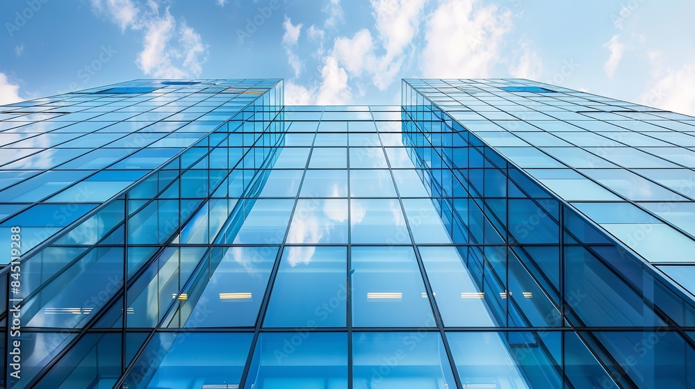 glass facade office building with modern architecture, Generative AI. glass facade office building with modern architecture, Generative AI.