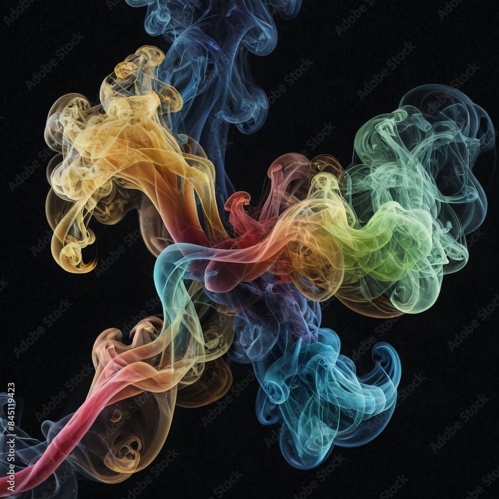 Abstract colorful smoke on black background. Abstract colorful smoke on black background.