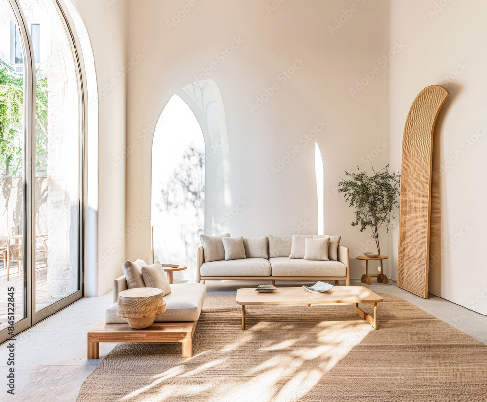 Minimalist interior design composition with minimal furniture and copyspace for text. Home decor concept image. Minimalist interior design composition with minimal furniture and copyspace for text. Home decor concept image.