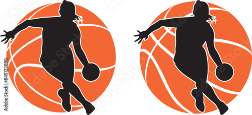 Girl Basketball Players, Basketball Clipart, Basketball silhouette