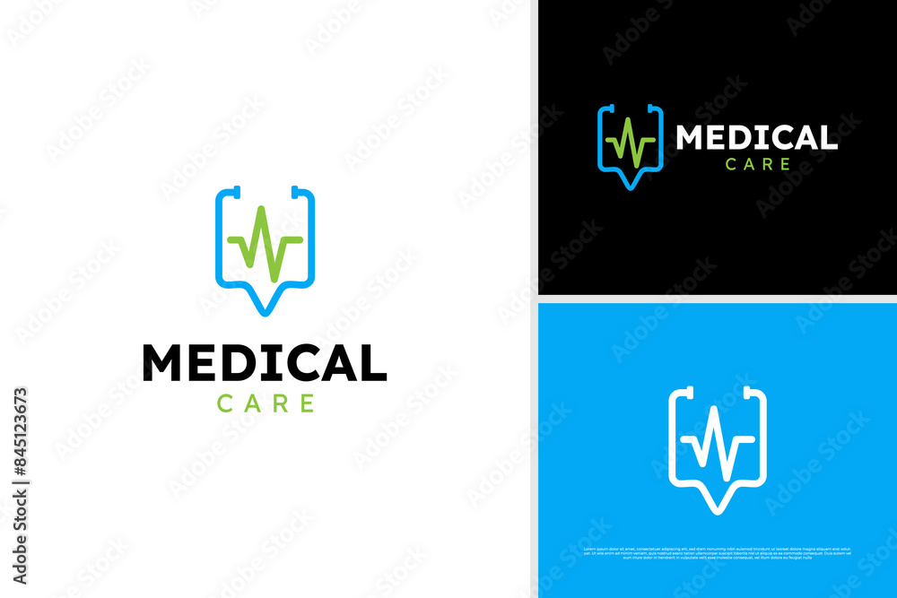 Vector minimalist medical services logo, health point logo design, healthcare logo design template Vector minimalist medical services logo, health point logo design, healthcare logo design template