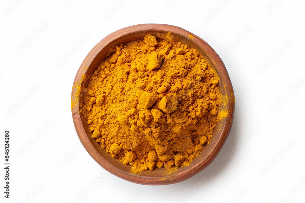 PSD top view on ground turmeric seasoning in a bowl isolated on white background
PSD top view on ground turmeric seasoning in a bowl isolated on white background