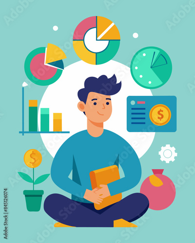 An individual diversifying their investments by choosing a mix of shortterm and longterm investments to improve liquidity and increase returns.. Vector illustration