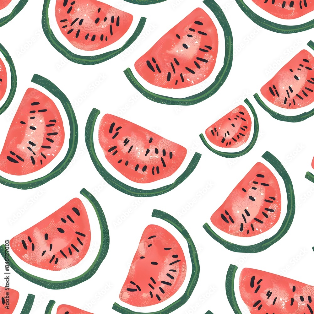 Watermelon Slice Seamless Pattern Design Watermelon Slice Seamless Pattern Design