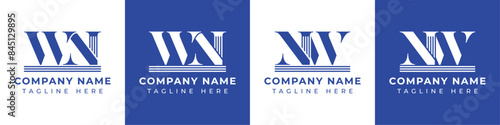 Letters NW and WN Pillar Logo, suitable for business with NW and WN related to Pillar