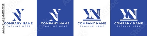 Letters NY and YN Pillar Logo, suitable for business with NY and YN related to Pillar