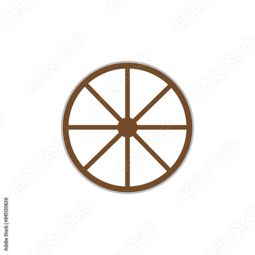 Wood wheel vector. Wood wheel on white background.