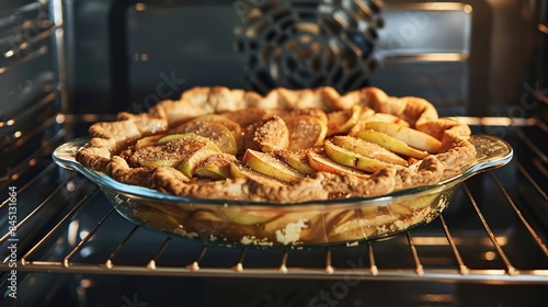 delicious apple pie cooked in the oven. Generative Ai