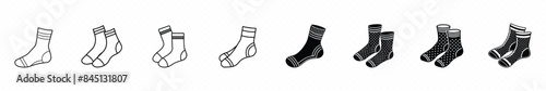 Socks icon. Types of socks line icon. Casual warm socks, sock icon vector. stocking icon