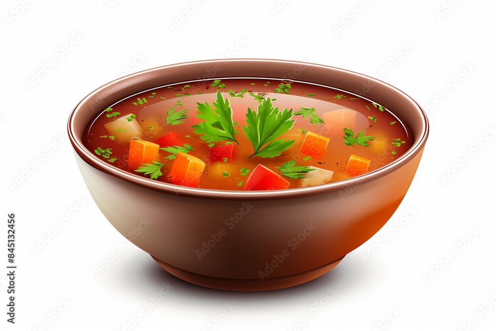 Vegetable Soup Bowl isolated with a clipping path. Isolation is on a transparent layer in the PNG format.
Vegetable Soup Bowl isolated with a clipping path. Isolation is on a transparent layer in the PNG format.