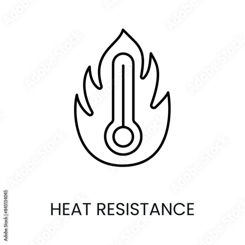 Heat resistance line vector icon with editable stroke