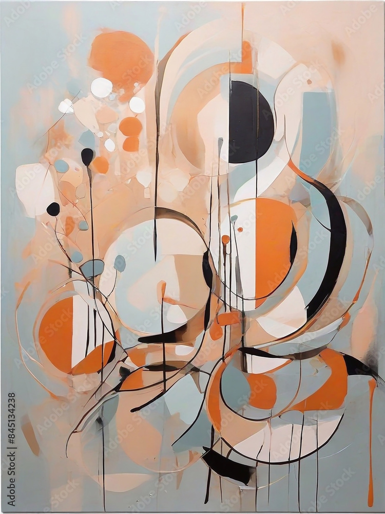 Fototapeta premium painting in modern abstract Scandinavian style, calm colors (1)