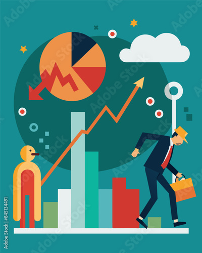 Unemployment Rates Reach AllTime High During Recession. Vector illustration