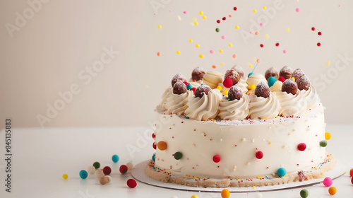 Celebration birthday cake with blank space background.