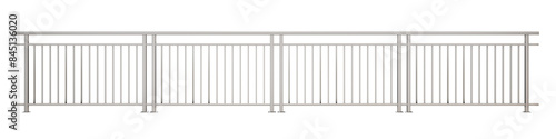 Wall Mural 3D illustration features a modern minimal stair and balustrade system, along with isolated railings for balconies and fences (transparent background)
