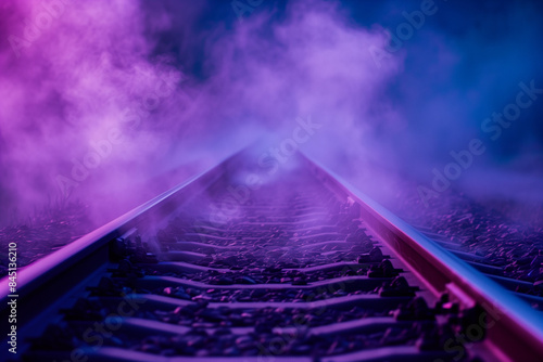 purple smoke vaport rails front blue background


 photo