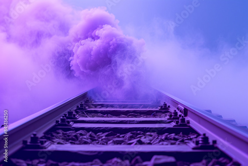 purple smoke vaport rails front blue background


 photo