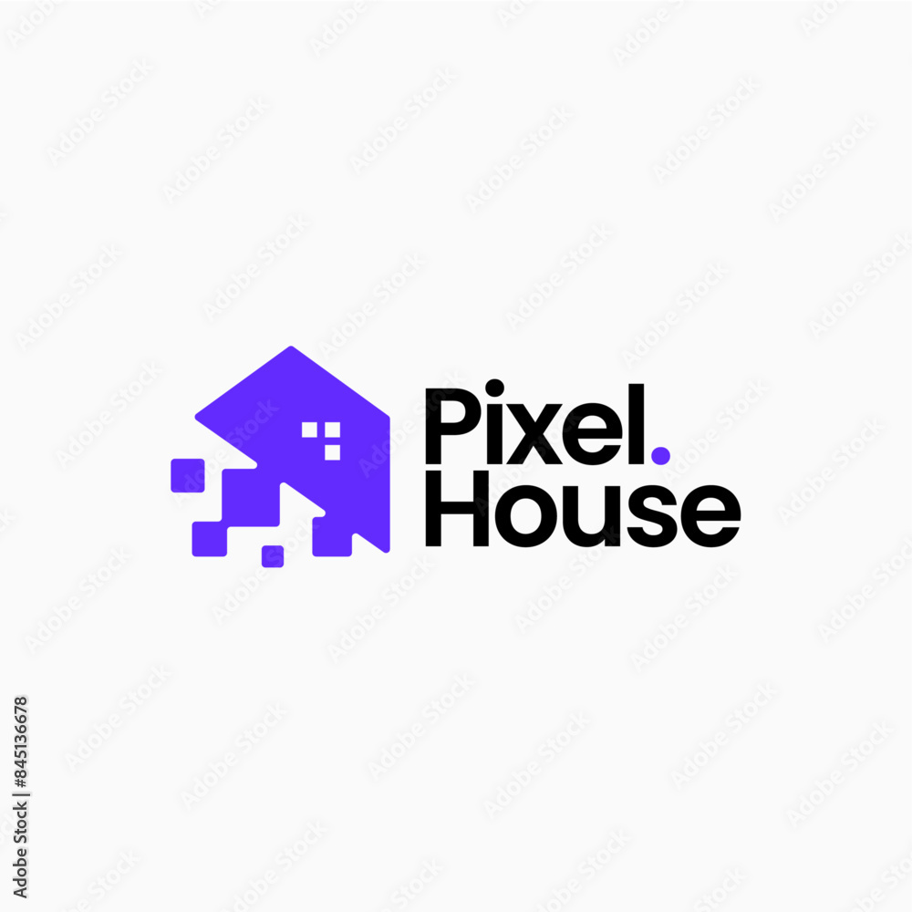 pixel house digital logo vector icon illustration pixel house digital logo vector icon illustration