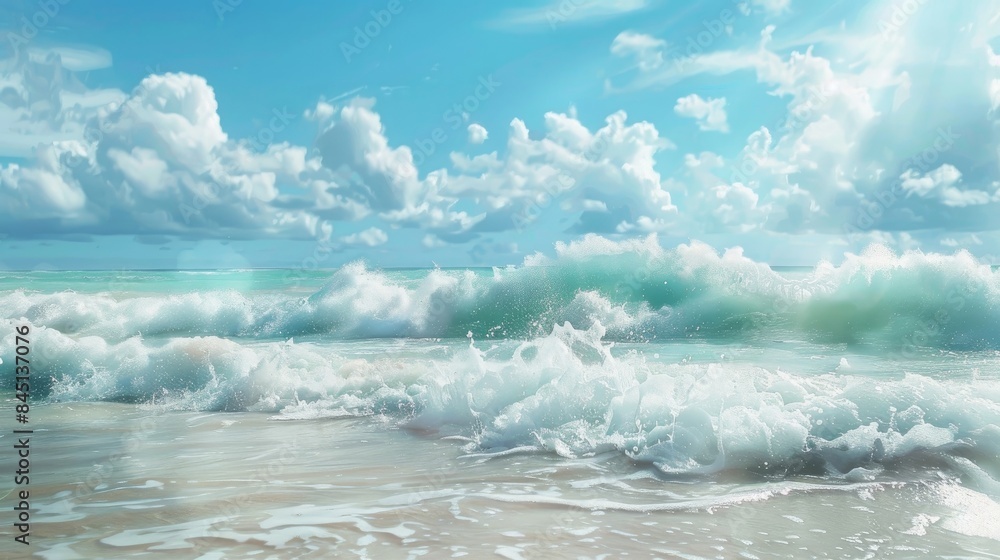 Fototapeta premium Gentle and lovely ocean wave backdrop