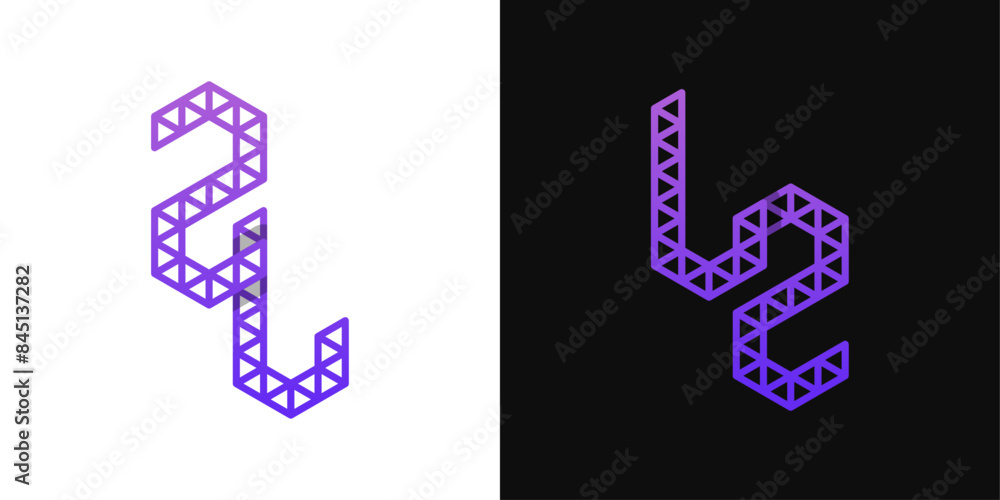 Letters LZ and ZL Polygon Logo, suitable for business related to polygon with ZL or LZ initials Letters LZ and ZL Polygon Logo, suitable for business related to polygon with ZL or LZ initials