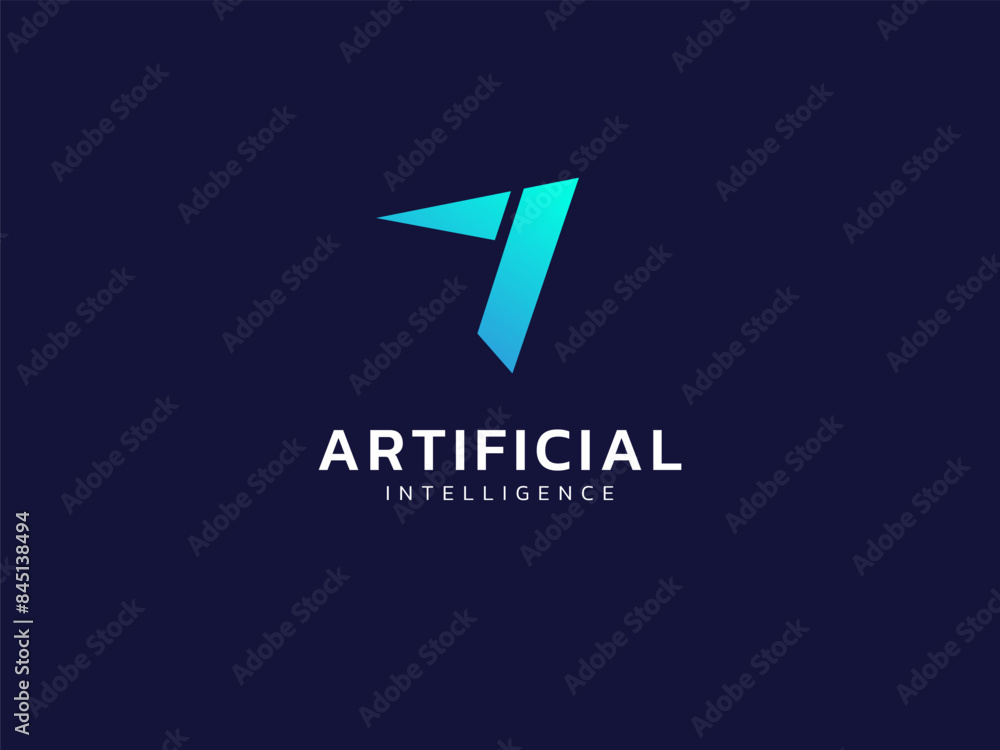 Artificial intelligence with Triangle Geometric or arrow shapes technology Analysis logo vector design concept. AI technology logotype symbol for advance technology, tech company, identity, ui, web. Artificial intelligence with Triangle Geometric or arrow shapes technology Analysis logo vector design concept. AI technology logotype symbol for advance technology, tech company, identity, ui, web.