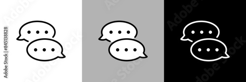 シンプルな線画の会話を表す吹き出しのベクターアイコン