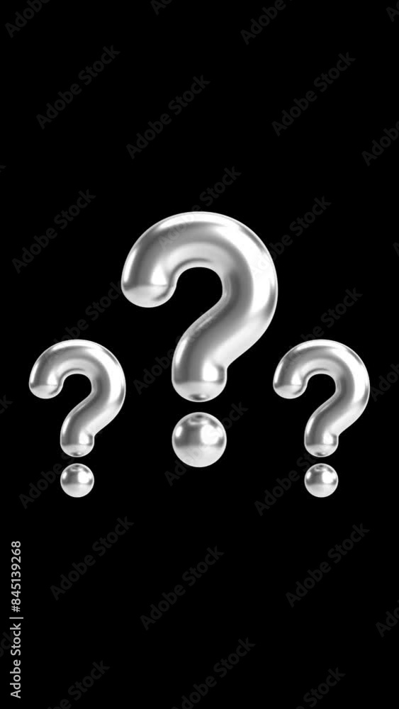 White question mark animation. Question mark 3d pop up, question mark icon background. Confused dizzy or idea concept. White question mark animation. Question mark 3d pop up, question mark icon background. Confused dizzy or idea concept.