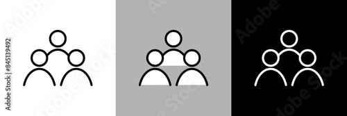 シンプルな線画の複数の人物のベクターアイコン