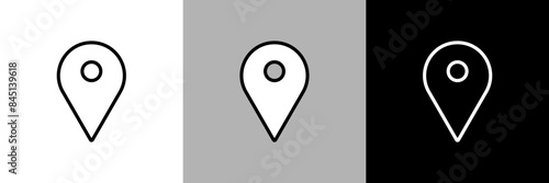 シンプルな線画のマップのピンのベクターアイコン