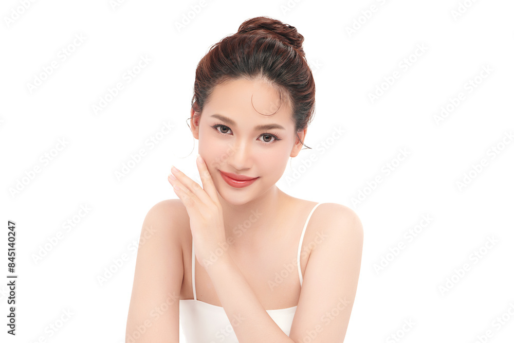 Beautiful young asian woman with clean fresh skin on white background, Face care, Facial treatment, Cosmetology, beauty and spa, Asian women portrait. Beautiful young asian woman with clean fresh skin on white background, Face care, Facial treatment, Cosmetology, beauty and spa, Asian women portrait.